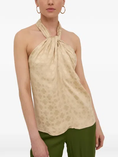 Herskind Jacquard-logo Halterneck Top In Neutral