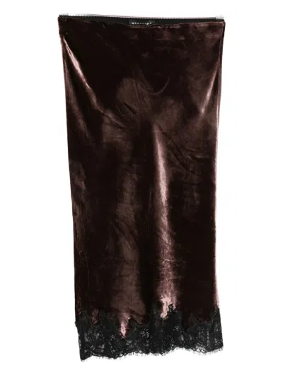 Herskind Lace-detail Fitted Skirt In Black