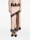 Herskind Lace-inserts Satin Asymmetric Skirt In Neutral