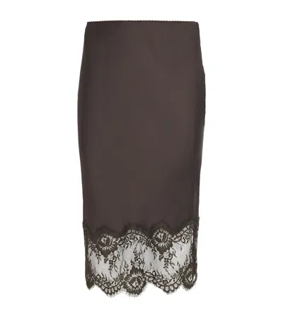 Herskind Lace-trim Herbert Midi Skirt In Brown