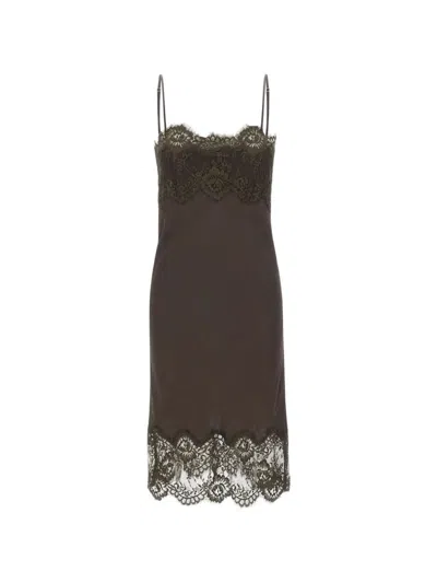 Herskind Lace-trim Scalloped Dress In Brown