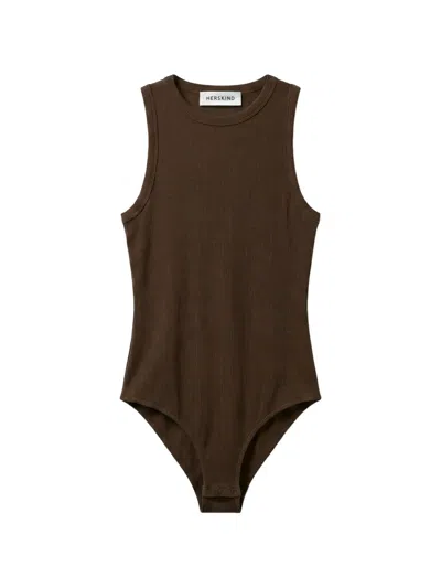 Herskind Leone Ribbed-knit Body In Brown
