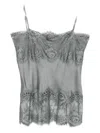Herskind Linnea Lace-trimmed Satin Top In Gray