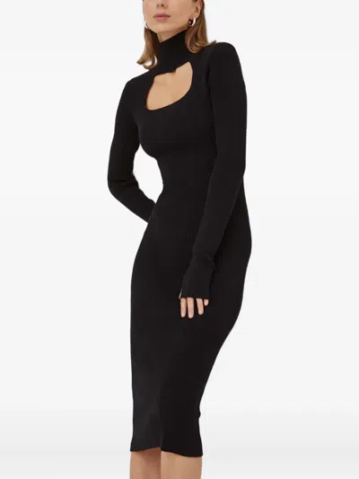 Herskind Long-sleeve Midi Dress In Black