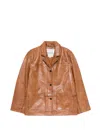 Herskind Marina Leather Jacket In Brown