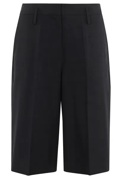 Herskind Pressed-crease Bermudas In Black