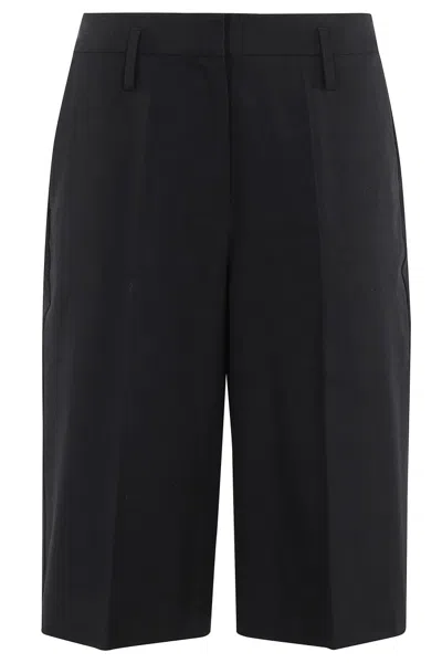 Herskind Pressed-crease Bermudas In Black