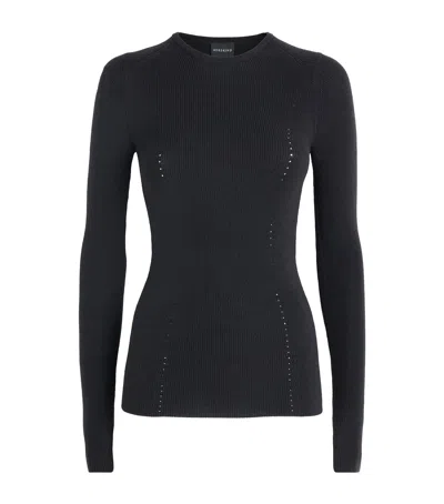 Herskind Merino Rib-knit Long-sleeve Top In Grey