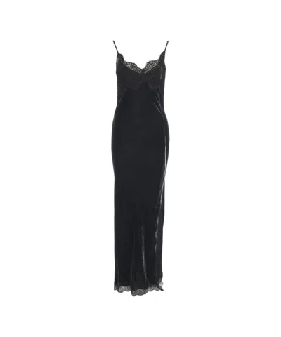 Herskind Micke' Velvet Maxi Dress In Black