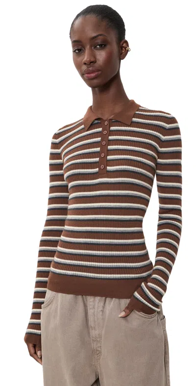 Herskind Milo Cashmere Knit Polo Stripe