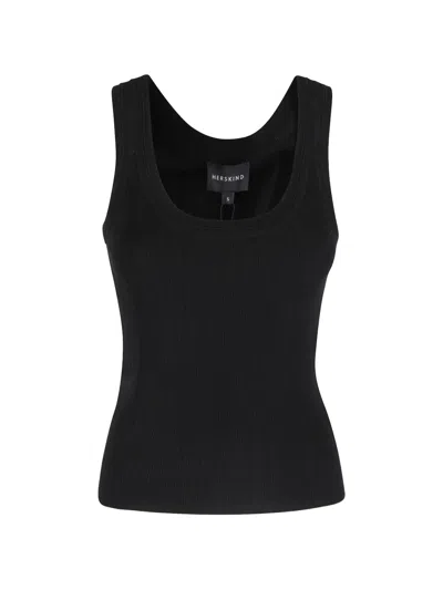 Herskind Morris Ribbed Scoop-neck Tank Top In Black