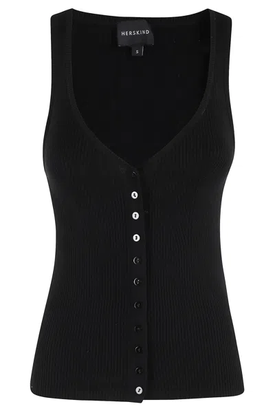 Herskind Nellie Knit Top In Black