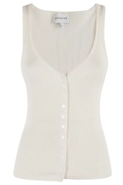 Herskind Nellie Knit Top In White