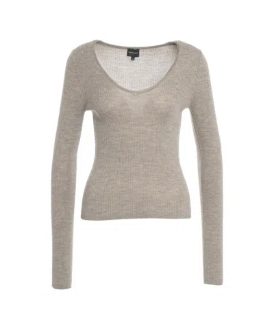 Herskind V-neck Ribbed Sweater In Brown