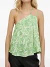 Herskind One-shoulder Pleated Top In Green