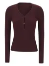 Herskind Oscar Ribbed V-neck Sweater In Brown