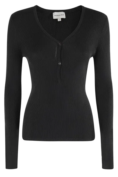 Herskind Oscar Knit Blouse In Black