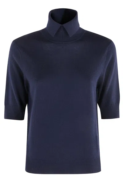 Herskind High-neck Short-sleeve Top In Blue