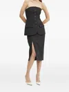 Herskind Pinstripe Split Skirt In Black