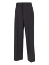 Herskind Pinstripe Wool Trousers In Black