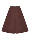 Herskind Pleated-front Skirt In Brown