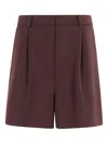 Herskind Pleated Tailored Shorts In Burgundy