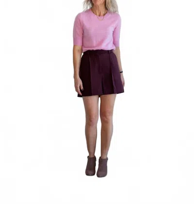 Herskind Reggy Mid Rise Shorts In Mahogany In Purple