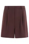 Herskind Pleated Tailored Shorts In Burgundy