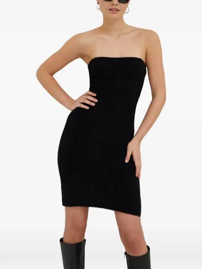 Herskind Rib Strapless Mini Dress In Black