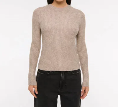 Herskind Ribbed Slim Crew Sweater In Champagne