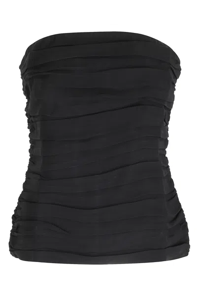 Herskind Ringo Ruched Strapless Top In Black