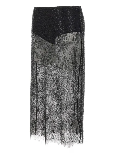 Herskind Risa Sequin-embellished Midi Skirt In Black