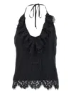 Herskind Ruffled Lace Top In Black