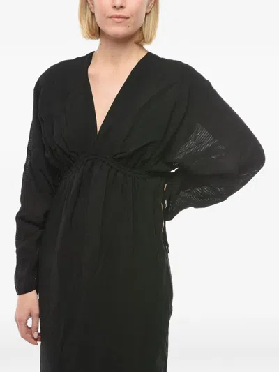 Herskind Ryan V-neck Midi Dress In Black