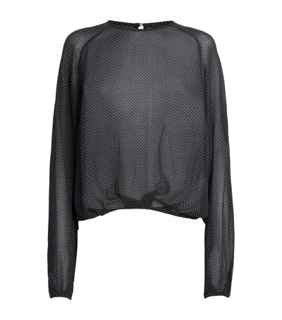Herskind Sheer Polka Dot Caterina Blouse In Gray