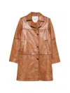 Herskind Shelly Leather Coat In Brown