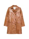 Herskind Shelly Leather Coat In Brown