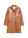 Herskind Shelly Leather Coat In Brown