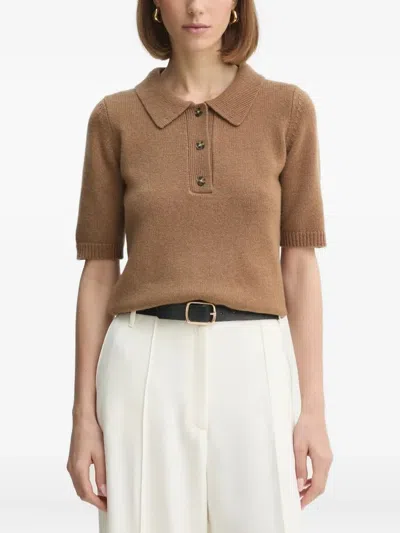 Herskind Short-sleeve Polo Top In Brown