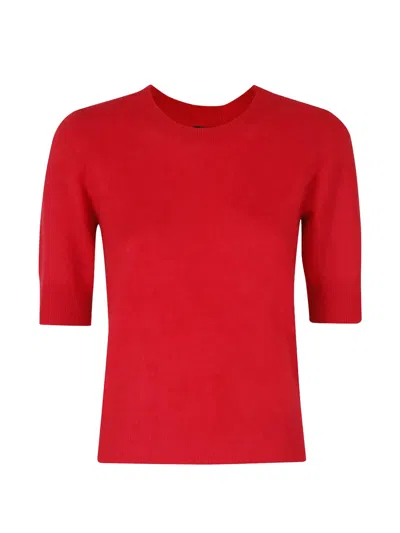 Herskind Short-sleeve Knitted Sweater In Red