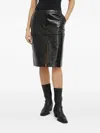 Herskind Split-front Leather Midi Skirt In Black
