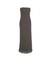 Herskind Strapless Maxi Dress With Textured Fabric In Gray