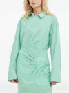 Herskind Striped Gathered Mini Dress In Green