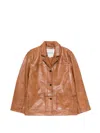 Herskind Marina Leather Jacket In Brown