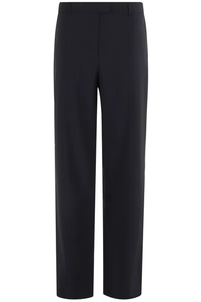Herskind Tailored Blue Pinstripe Pants In Black