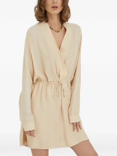 Herskind V-neck Drawstring Mini Dress In Pink