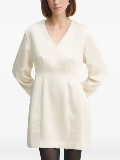 Herskind V-neck Pleated Dress In Neutral