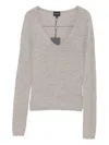 Herskind V-neck Ribbed Sweater In Brown