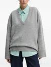 Herskind V-neck Ribbed Sweater In Gray
