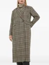 Herskind Wanda Check-pattern Double-breasted Coat In Gray